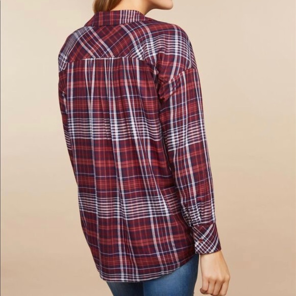 NWT Jessica Simpson plaid pullover nursing top - Picture 3 of 8